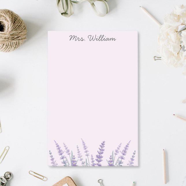 Post-it® Aquarelle violette Lavande Florale (In situ On desk)