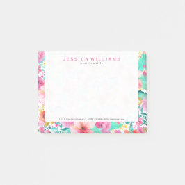 Post-it® Aquarelles colorées Fleurs Collage