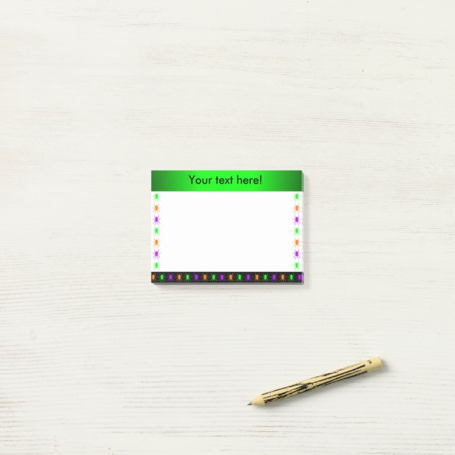 Post-it® Araignées multilumineuses de texte personnalisé (Sur un bureau)