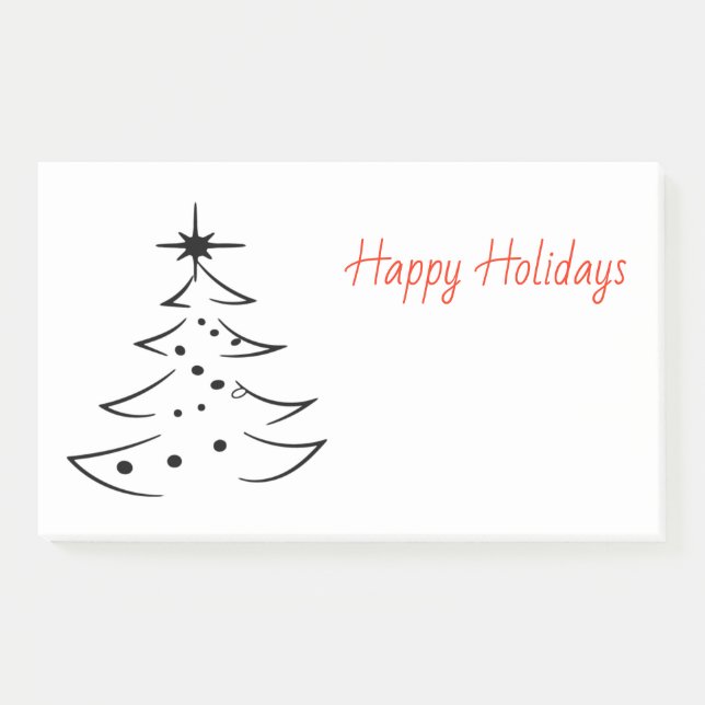 Post-it® Arbre de Noël de silhouette bonnes fêtes (Devant)