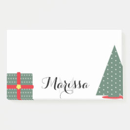 Post-it® Arbre de Noël et monogramme initial de cadeau