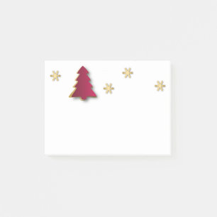 Post-it® Arbre de Noël rouge or élégant