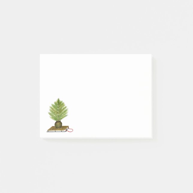 Post-it® Arbre de pin d'hiver sur traîneau (Devant)