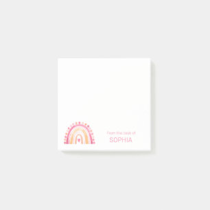 Post-it® Arc-en-ciel aquarelle bohème mignon en rose person