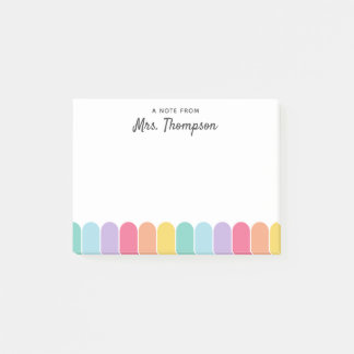 Post-it® Arc-en-ciel coloré et mignon Enseignant personnali
