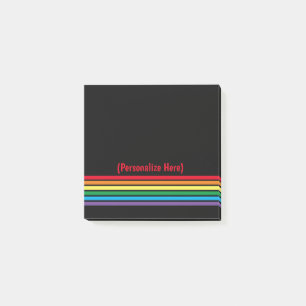 Post-it® Arc en ciel gras moderne sur Arrière - plan noir