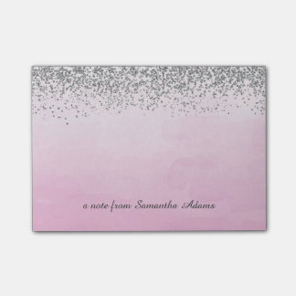 Post-it® Argent et notes roses d'Ombre