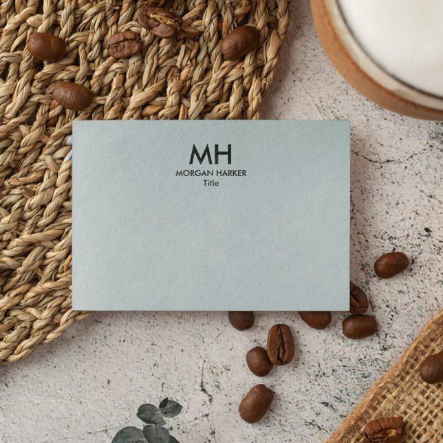 Post-it® Argent Gris Noir Minimal Nettoyer Initiales (Créateur téléchargé)