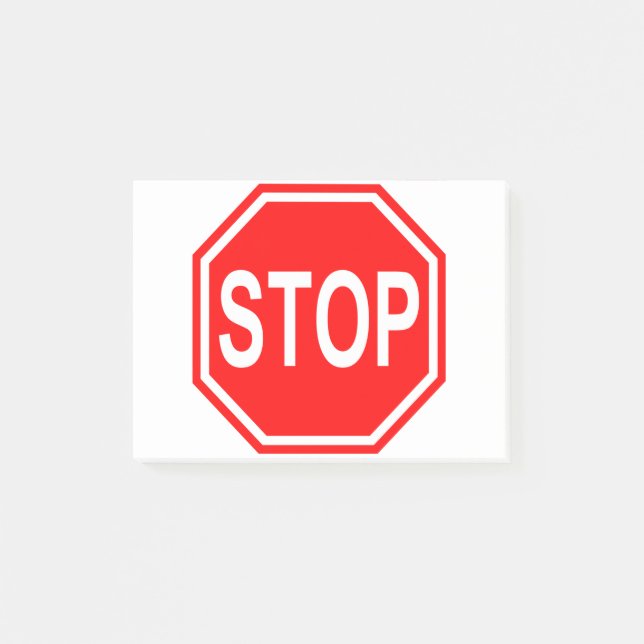 Post-it® ARRÊTEZ le signe rouge d'arrêt d'icône d'arrêt de (Devant)