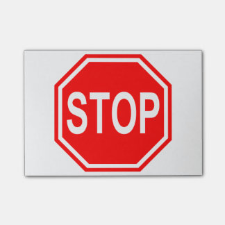 Post-it® ARRÊTEZ le signe rouge d'arrêt d'icône d'arrêt de
