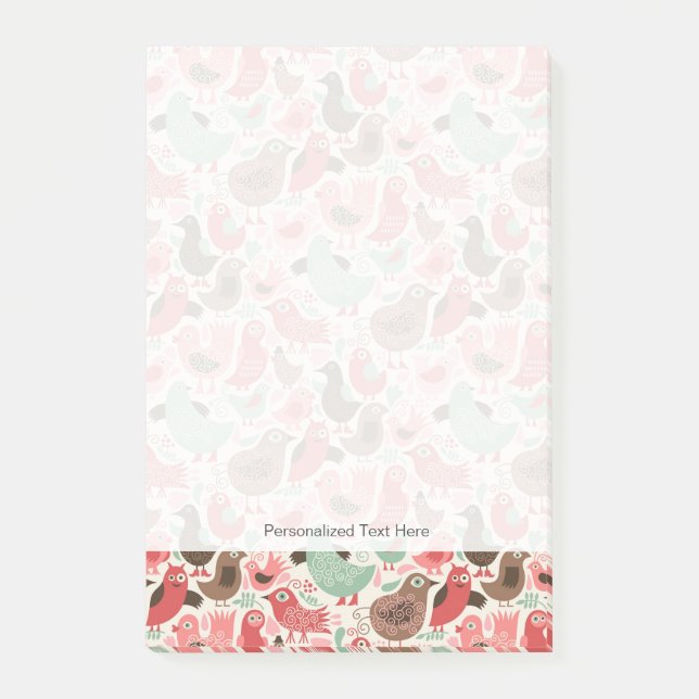 Post-it® arrière - plan aux oiseaux mignons (Devant)