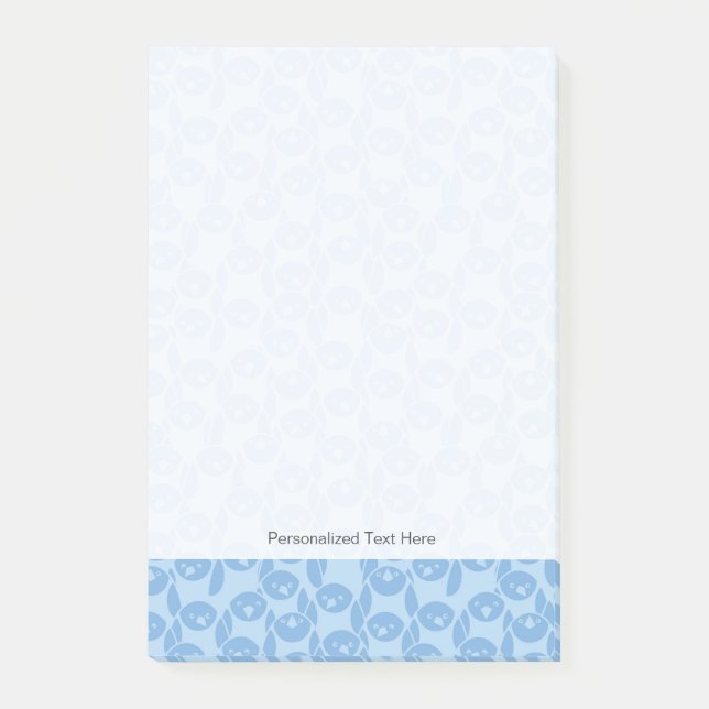 Post-it® Arrière - plan bleu de motif de pingouins (Devant)