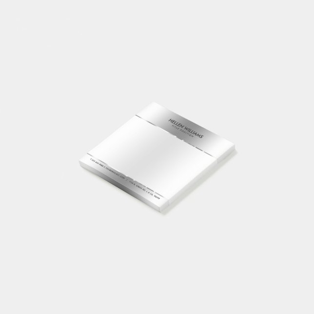 Post-it® Arrière - plan métallique brillant Sliver-Grey (Incliné)
