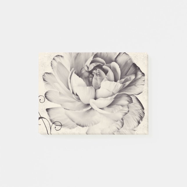 Post-it® Arrière - plan noir blanc Ranunculus (Devant)