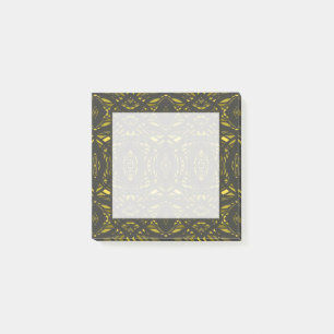 Post-it® Art abstrait acrylique jaune noir prismatique