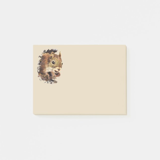 Post-it® Art animal Écureuil mignon Peeout Aquarelle (Devant)