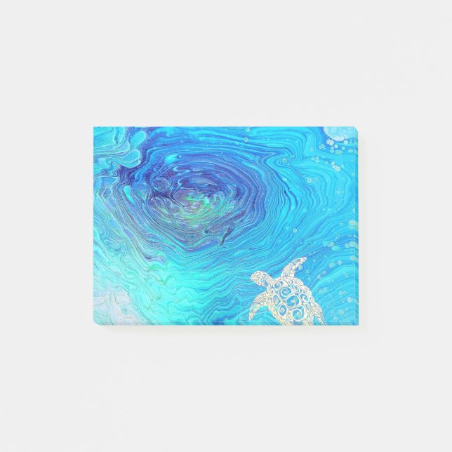 Post-it® Art d'écoulement de tortue de mer (Devant)