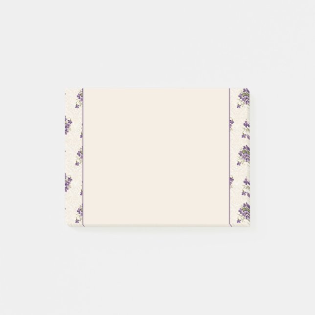 Post-it® Art Nouveau Violet Floral Pattern (Devant)