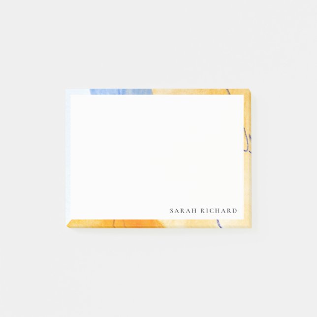 Post-it® Artistic Abstrait bleu aquarelle (Devant)