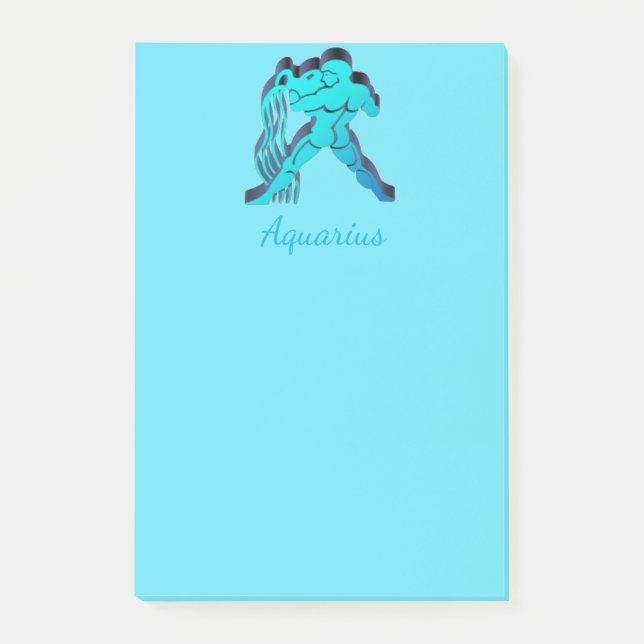 Post-it® Astrologie Zodiaque Aquarius Symbole Soleil Bleu É (Devant)