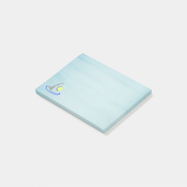 Post-it® Attaque de balle de tennis de requin bleu (Incliné)