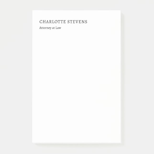Post-it® Attorney at Law Trendy Minimalist Elegant Simple (Devant)