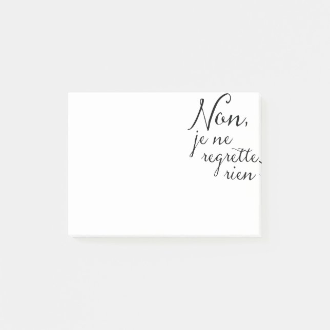 Post-it® Aucun regarder - je ne regrette en arrière rien (Devant)