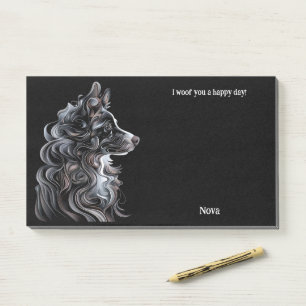Post-it® Australian Shepherd Art Abstrait Nom du chien