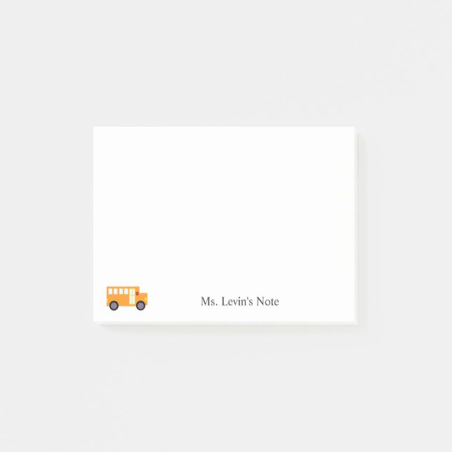 Post-it® Autobus scolaire jaune mignon fait sur commande (Devant)