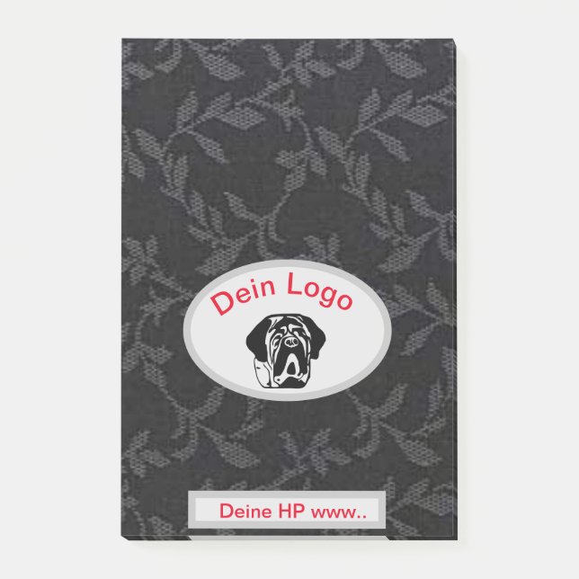 Post-it® Autocollant de logo de bouledogue Mastiff (Devant)