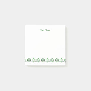 Post-it® Autocollants personnalisés à motif de trèfle vert 