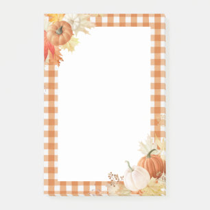 Post-it® Automne Ferme Rustique Plaid Orange Buffalo Check