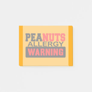 Post-it® Avertissement d'allergie d'arachides