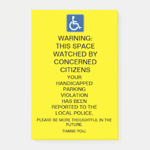 POST-IT® AVERTISSEMENT SIGNE DE VIOLATION DU STATIONNEMENT 