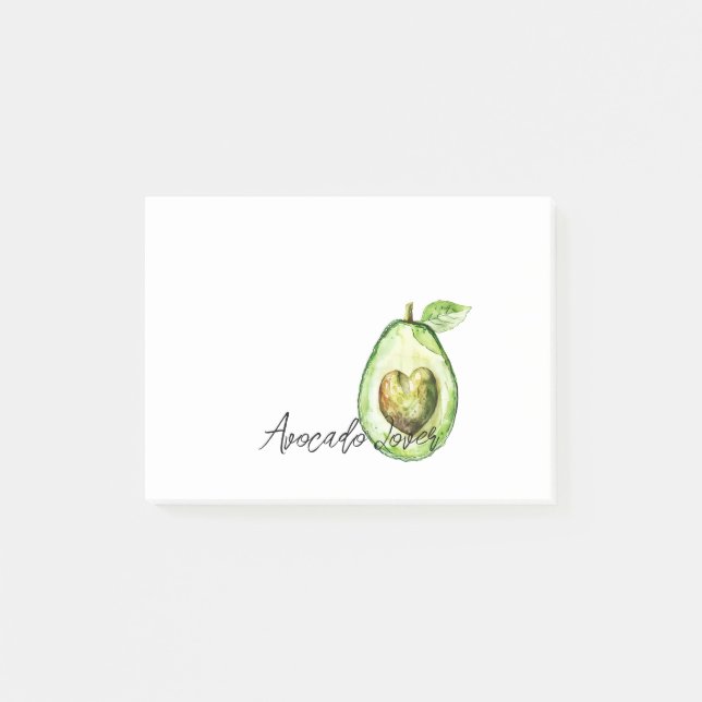 Post-it® Avocado Heart Green Stripes (Devant)