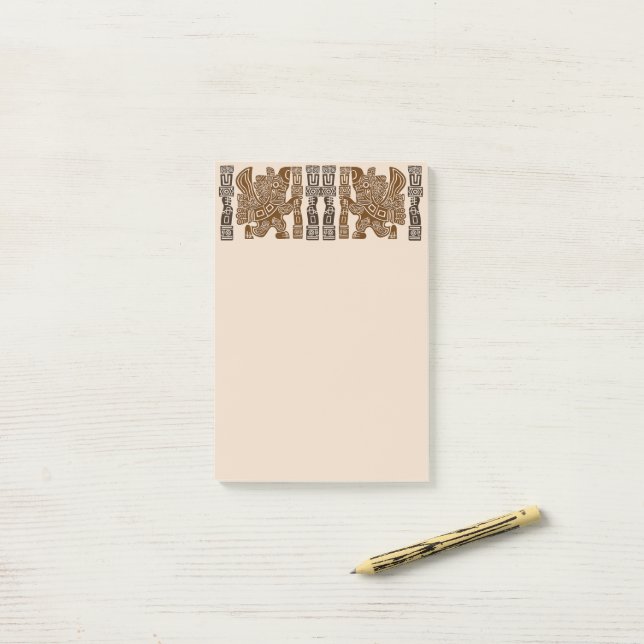 Post-it® Aztec Eagle Guerrier Tribal Art antique (Sur un bureau)