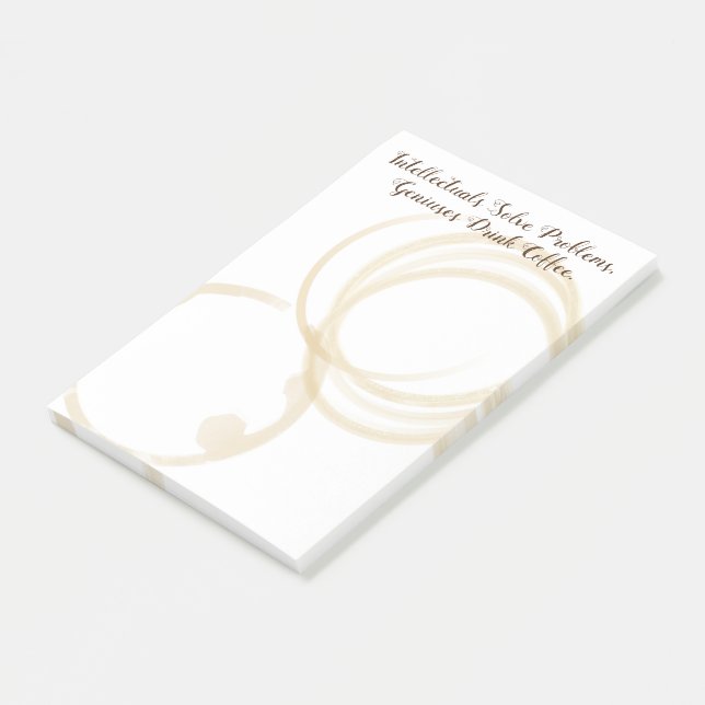 Post-it® Bague de café amusante "Geniuses Drink Coffee" (Incliné)