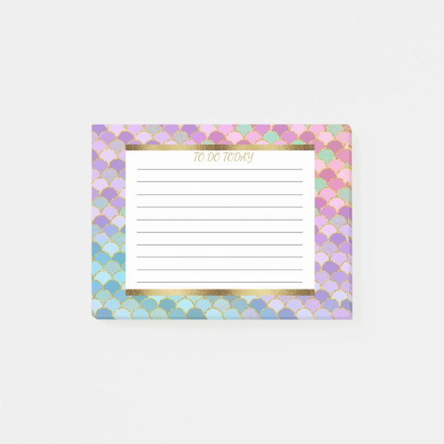 Post-it® Balances de sirène d'or bleu-bleu-bleu personnalis (Devant)