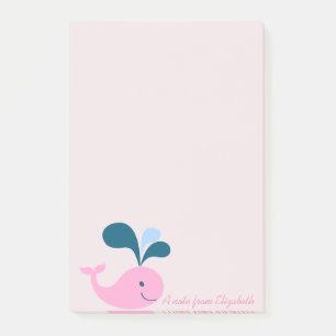 Post-it® Baleine à dessin tendance pour filles - Personnali