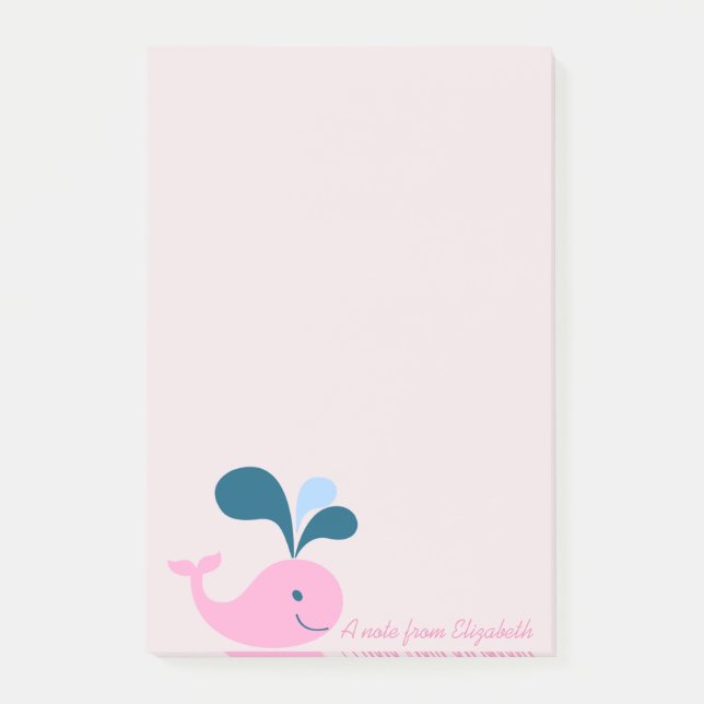 Post-it® Baleine à dessin tendance pour filles - Personnali (Devant)