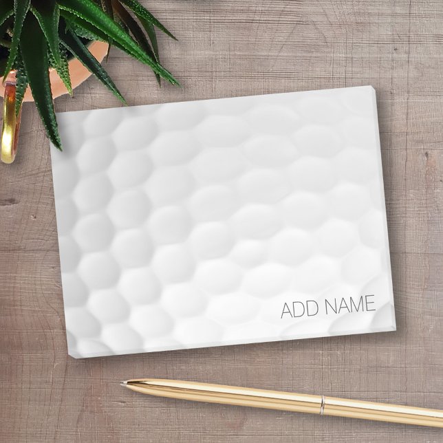 Post-it® Ball de golf Dimples avec nom personnalisé (Personalized Post-It Note - Golf Theme)