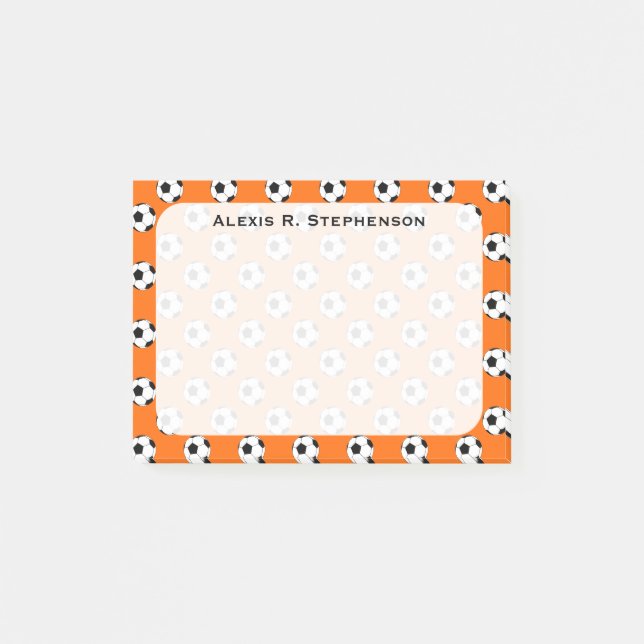 Post-it® Balles de football Monogram Orange (Devant)