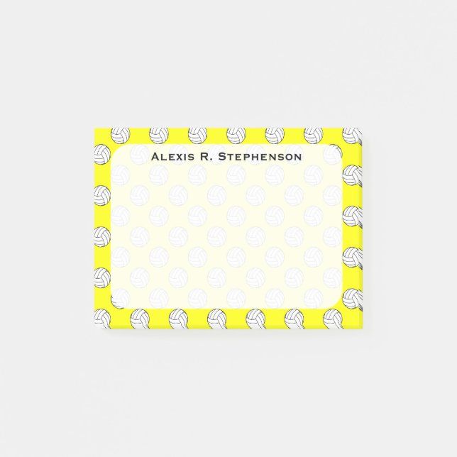 Post-it® Balles de volley-ball Monogram Jaune (Devant)