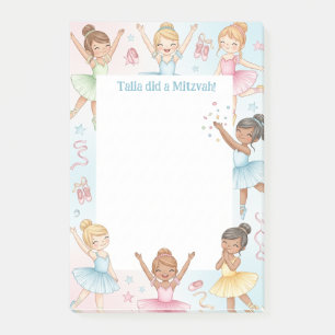 Post-it® Ballet Ballerina Dancer Personnalisé Mitzvah Notes