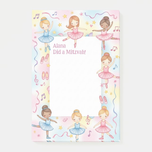 Post-it® Ballet Thème Ballerina Danseuse Personnalisée Mitz (Devant)