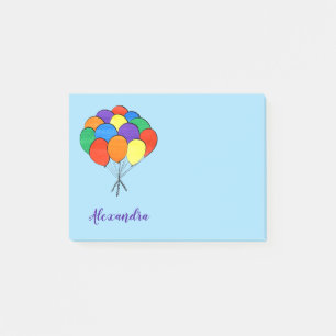 Post-it® Ballons colorés par arc-en-ciel avec le nom