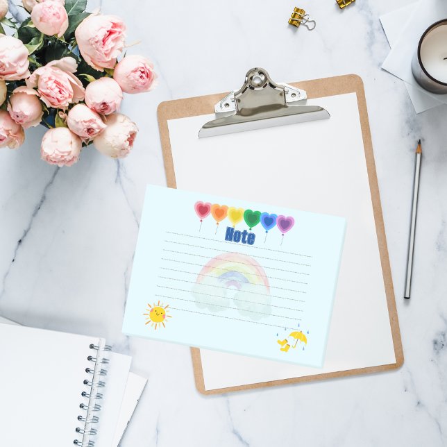 Post-it® Ballons de coeur lunaire et notes arc-en-ciel (Créateur téléchargé)