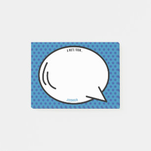 Post-it® Bande dessinée colorée Nom personnalisé Pop Art Bl
