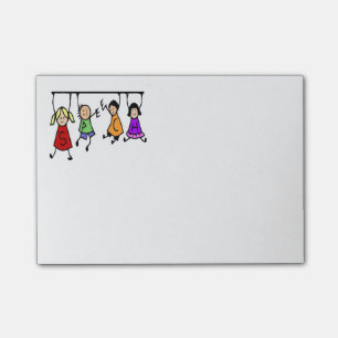 Post-it® Bande dessinée mignonne d'enfants tenant des mots
