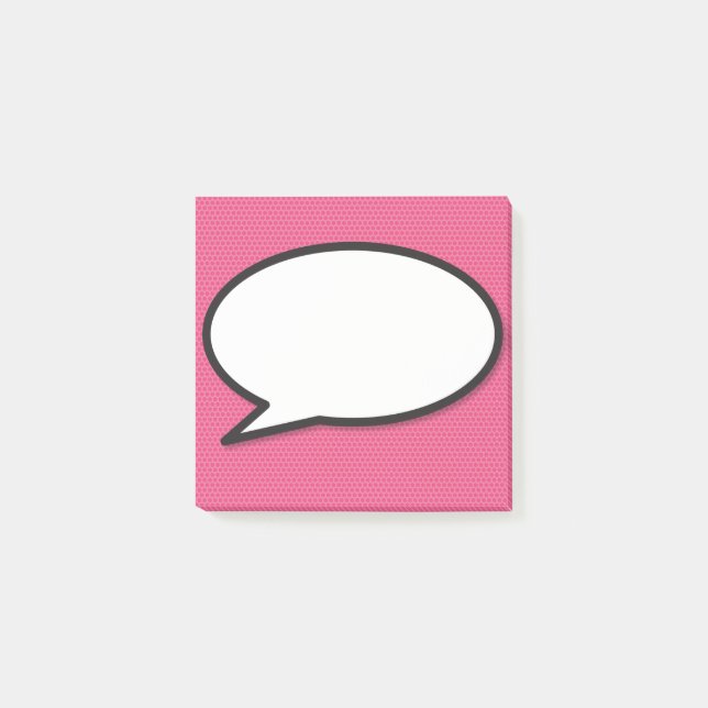 Post-it® Bande dessinée rose amusant Livre Discours Bulle M (Devant)